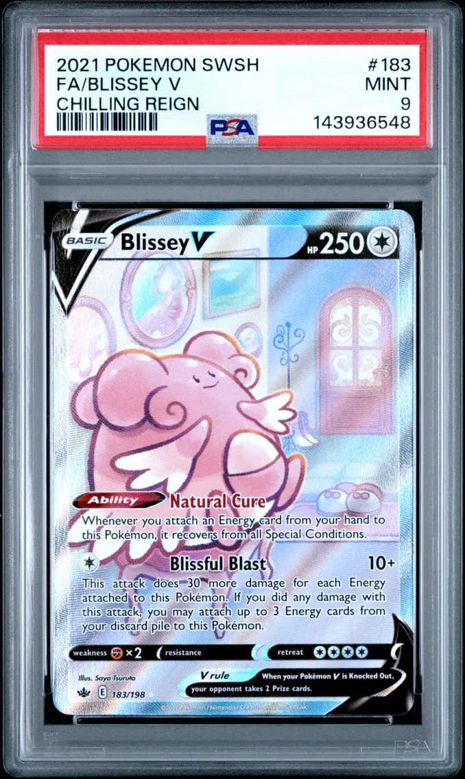 Blissey V, Sword & Shield Chilling Reign, PSA 9