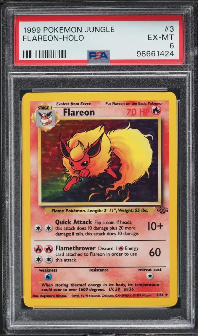 Jungle Holo Flareon, Jungle, PSA 6