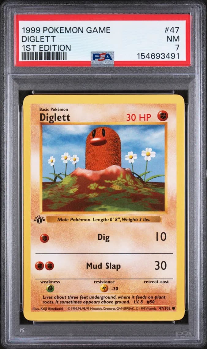 Diglett 1st Edition, Game, PSA 7