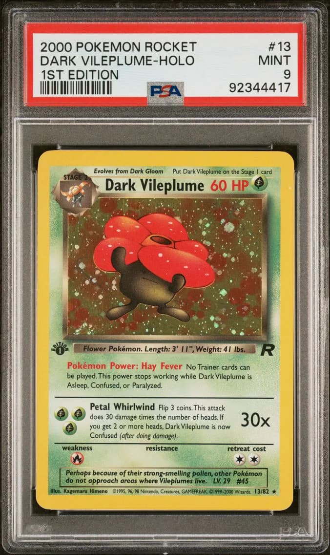 Dark Vileplume-Holo, Rocket, PSA 9