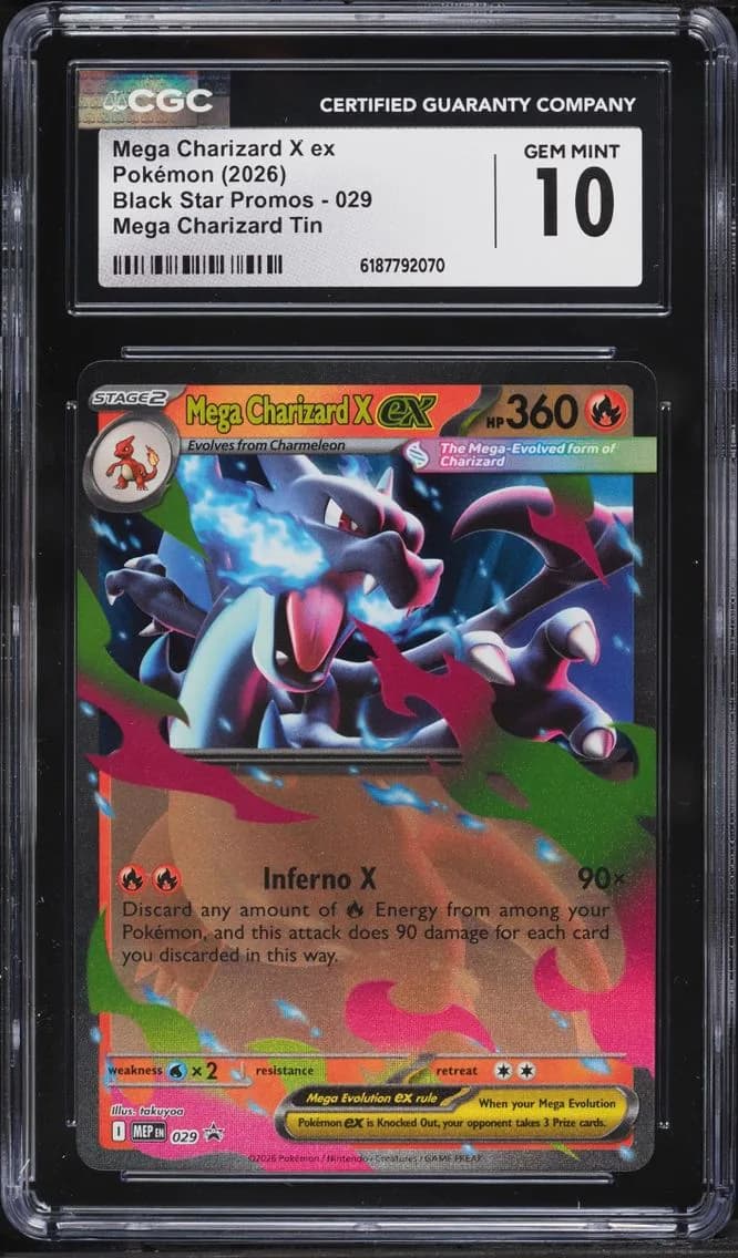 Mega Charizard X EX, Black Star Promos - Mega Evolution MEP EN, CGC 10
