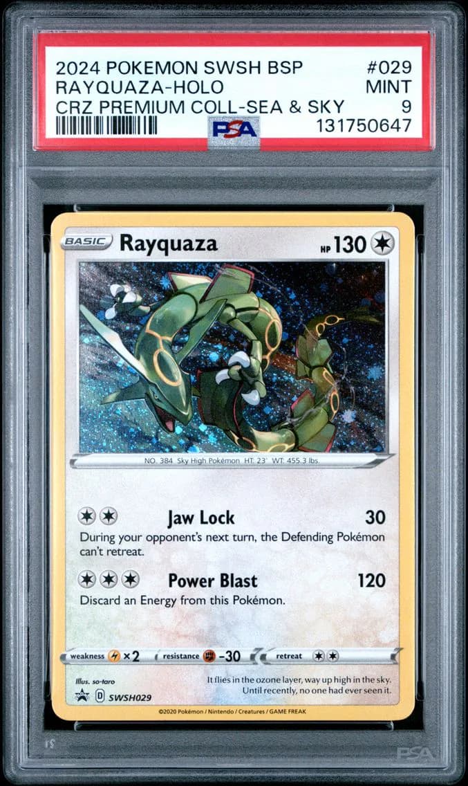 Rayquaza-Holo, Swsh Black Star Promo, PSA 9
