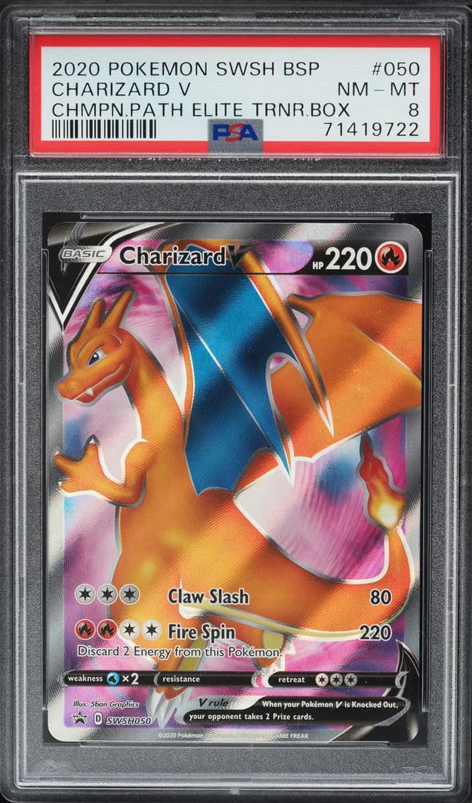 Charizard V, Swsh Black Star Promo, PSA 8