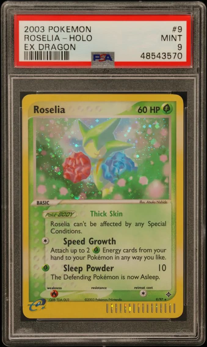 Roselia-Holo, EX Dragon, PSA 9