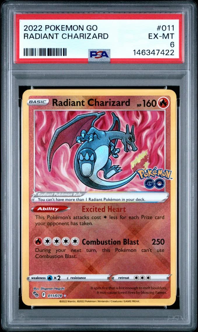 Radiant Charizard, Go, PSA 6