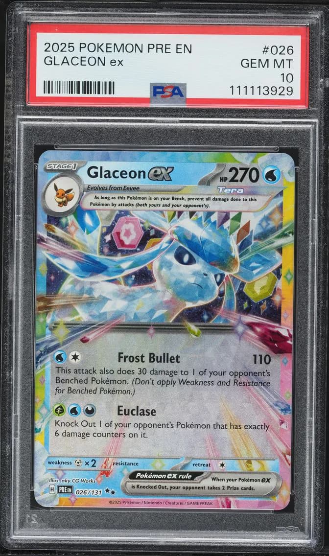 Glaceon EX, Prismatic Evolutions, PSA 10