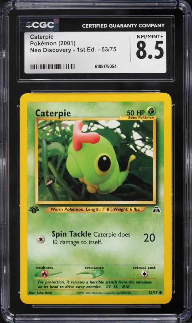 Caterpie, Neo Discovery - 1st Edition, CGC 8.5