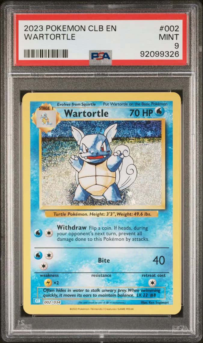 Wartortle, Clb-Trading Card Game Classic Blastoise & Suicune EX Deck, PSA 9