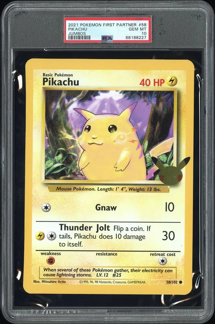 Pikachu, First Partner Jumbos, PSA 10
