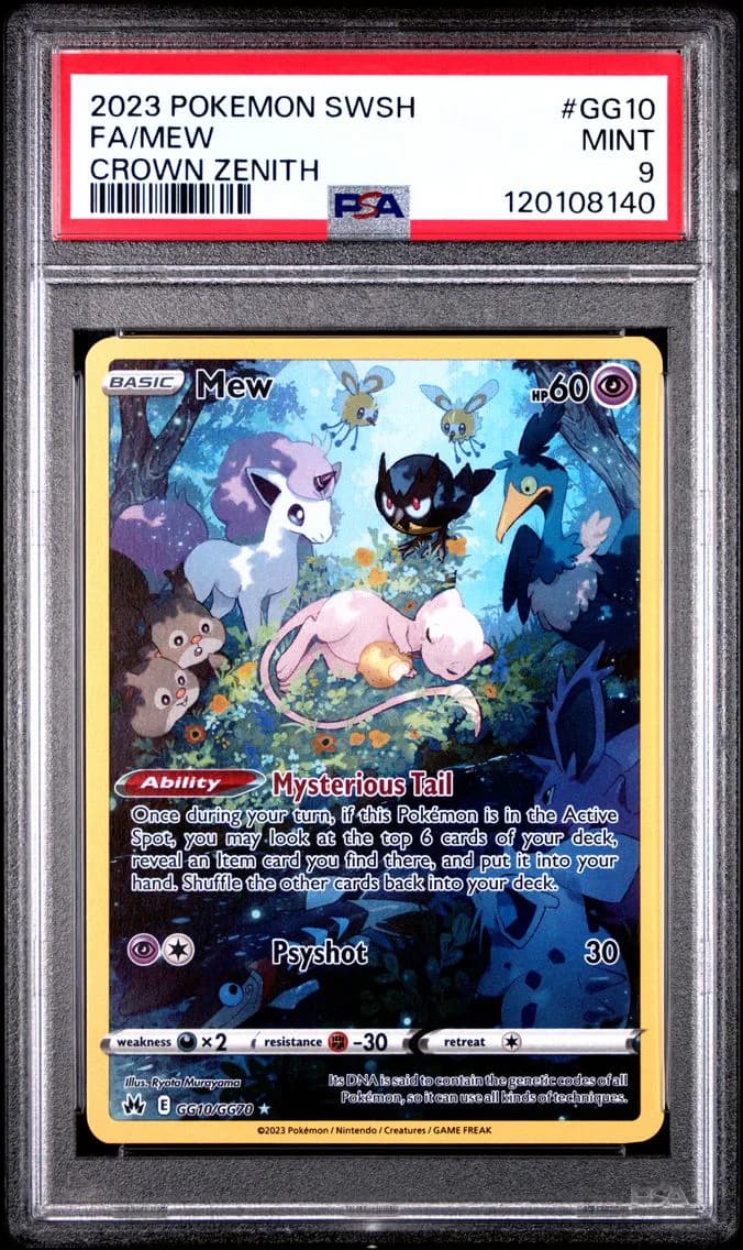 Mew, Sword and Shield Crown Zenith, PSA 9