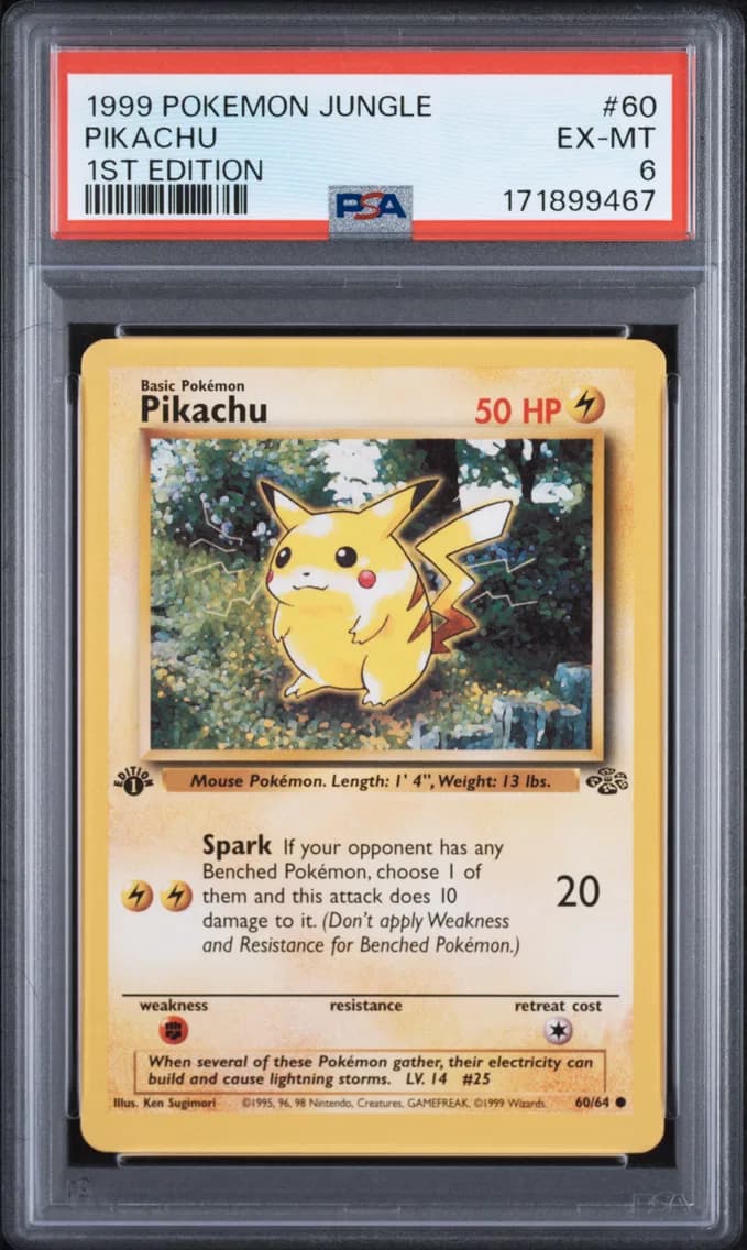 Pikachu 1st Edition, Jungle, PSA 6