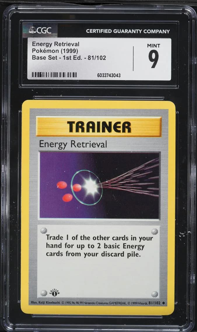 Energy Retrieval 1st Edition, Base Set - 1st Edition, CGC 9