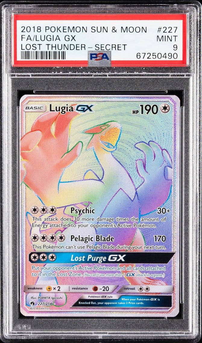 Lugia GX, Sun & Moon Lost Thunder, PSA 9