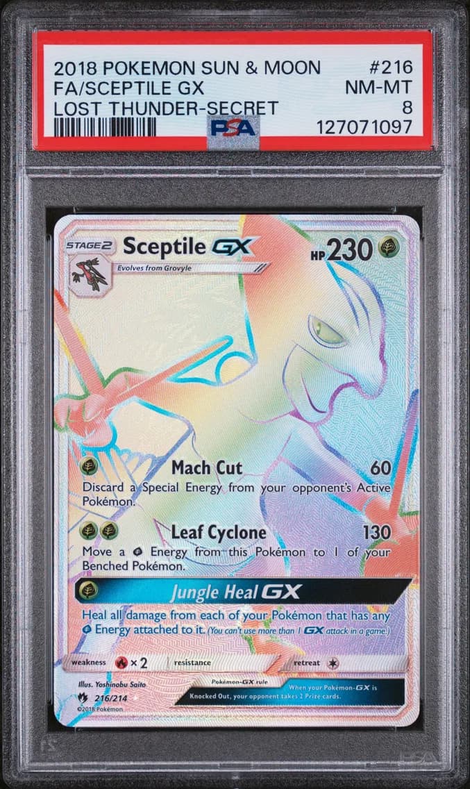 Sceptile GX, Sun & Moon Lost Thunder, PSA 8