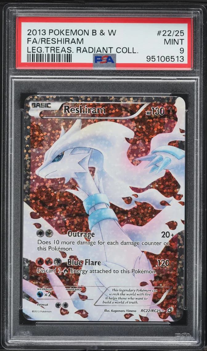 Reshiram, Black & White Legendary Treasures Radiant Collection, PSA 9