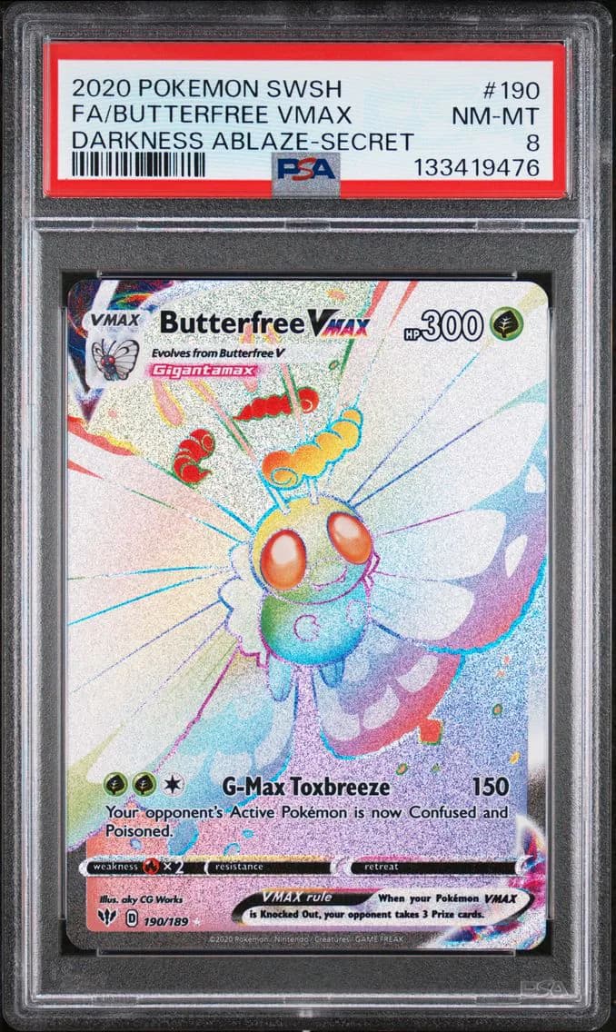Butterfree VMAX, Sword & Shield Darkness Ablaze, PSA 8