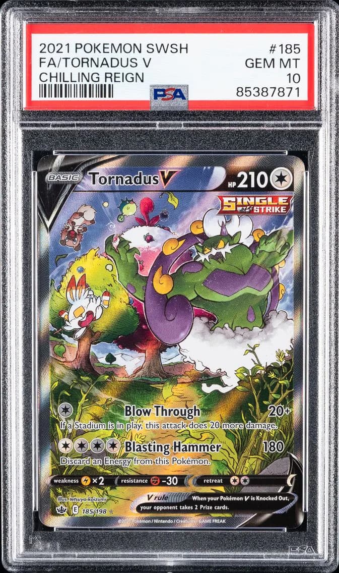 Tornadus V, Sword & Shield Chilling Reign, PSA 10
