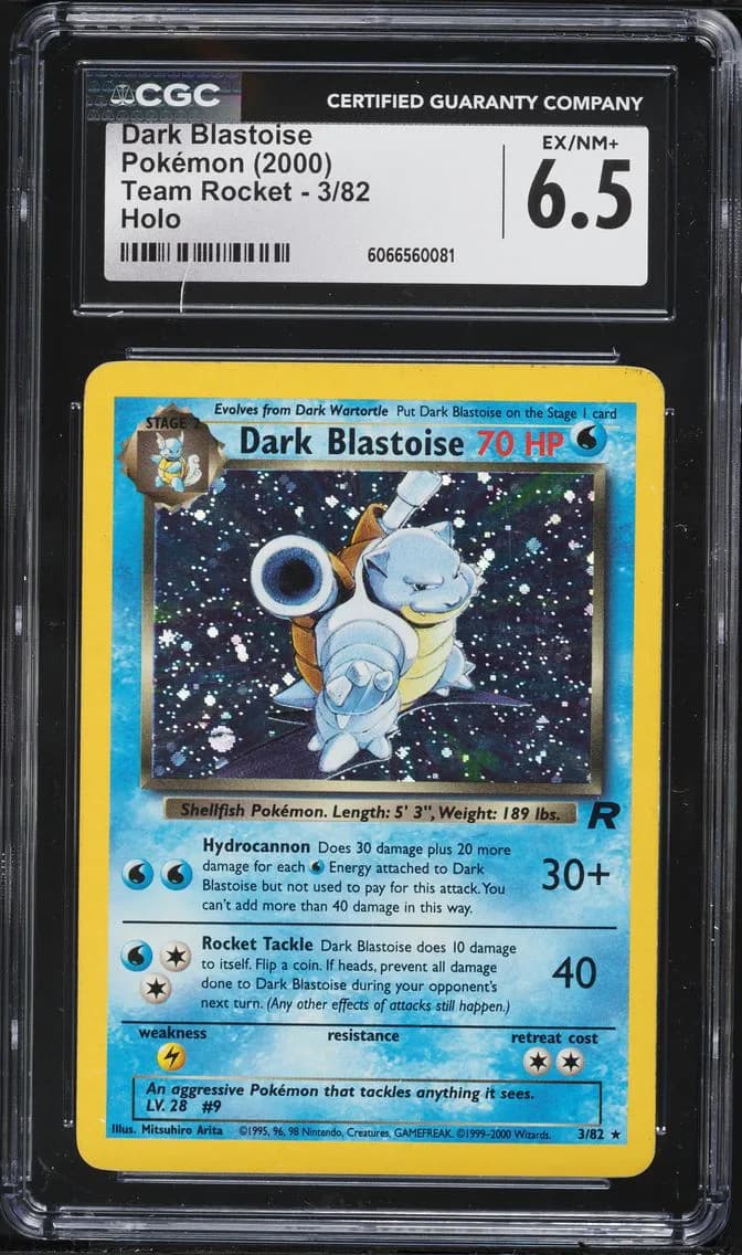 Dark Blastoise-Holo, Team Rocket - Unlimited, CGC 6.5