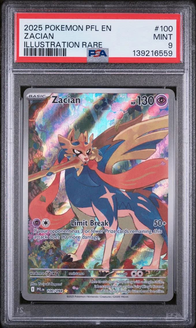 Zacian, Phantasmal Flames, PSA 9