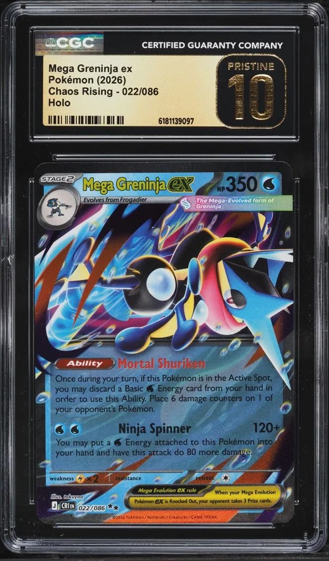 Mega Greninja EX, Chaos Rising, CGC 10