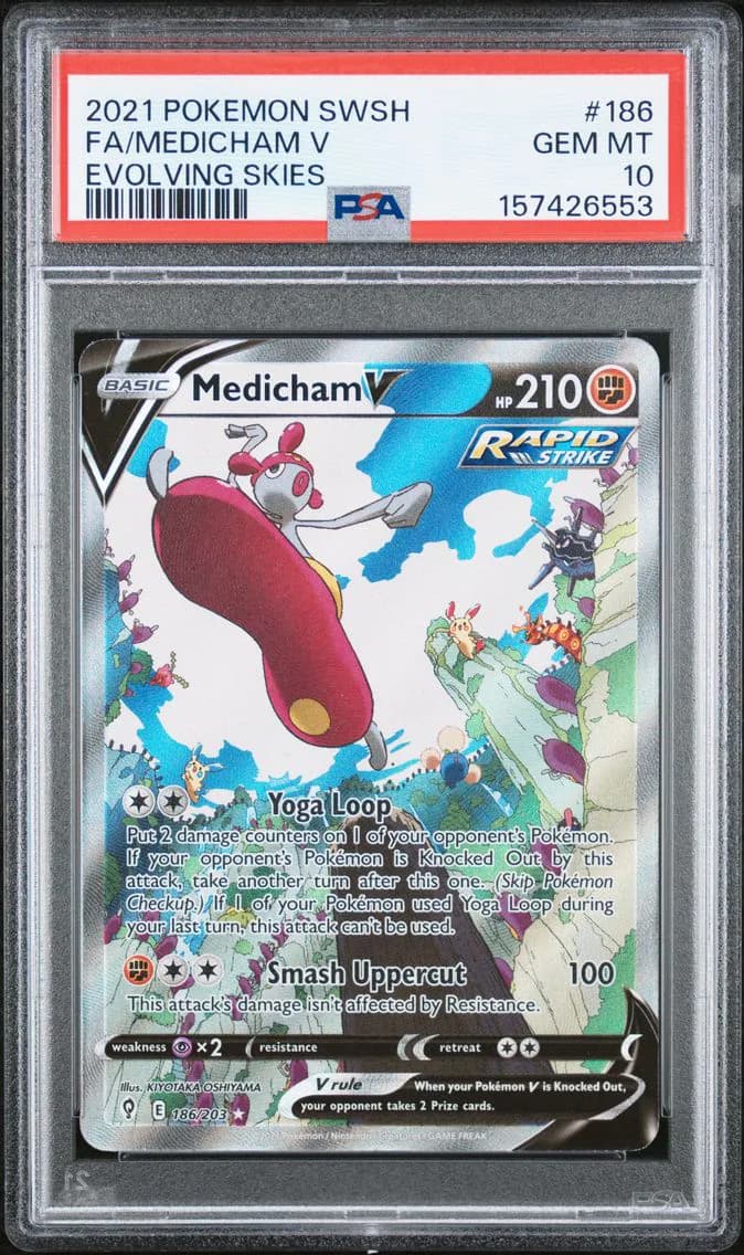 Medicham V, Sword & Shield Evolving Skies, PSA 10
