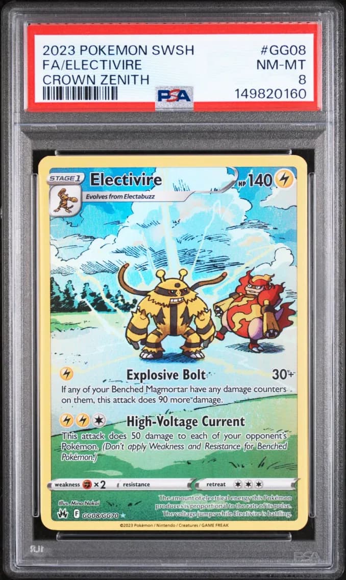 Electivire, Sword and Shield Crown Zenith, PSA 8