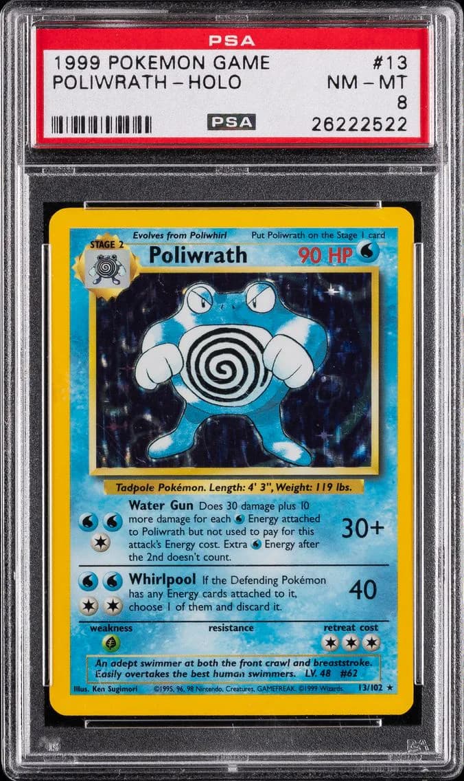 Poliwrath-Holo, Game, PSA 8