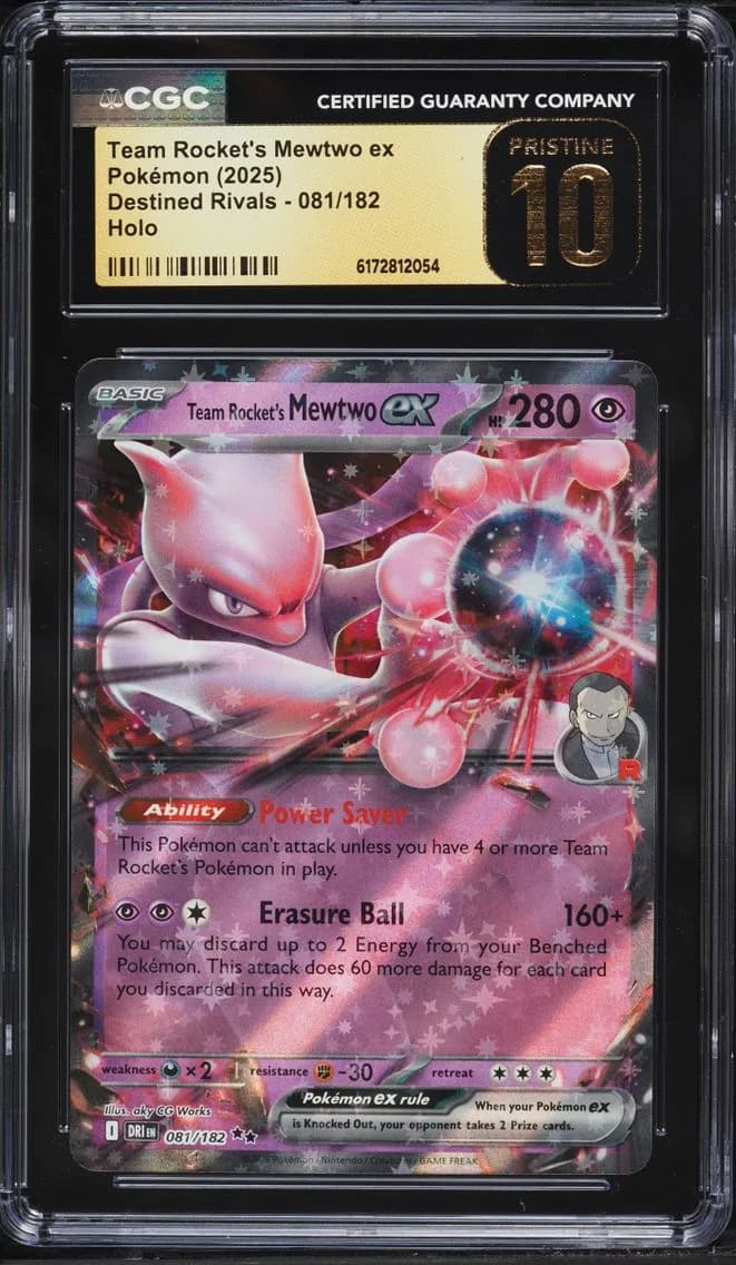Team Rocket's Mewtwo ex, Destined Rivals, CGC 10