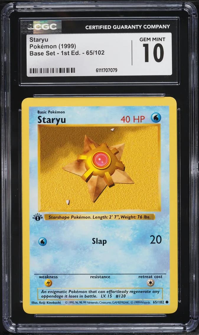 Staryu 1st Edition, Base Set - 1st Edition, CGC 10