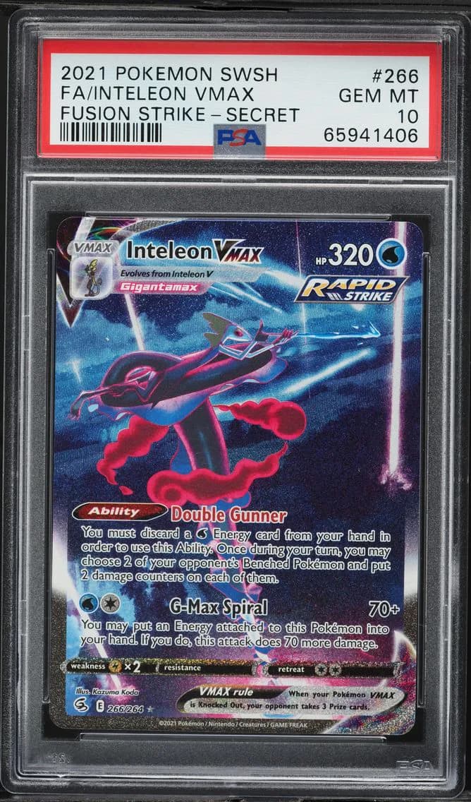 Inteleon VMAX, Sword & Shield Fusion Strike, PSA 10