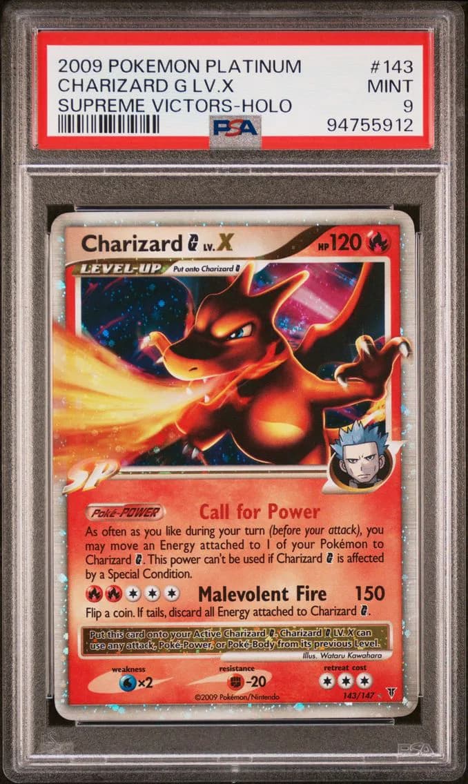 Charizard G LV.X-Holo, Platinum Supreme Victors, PSA 9