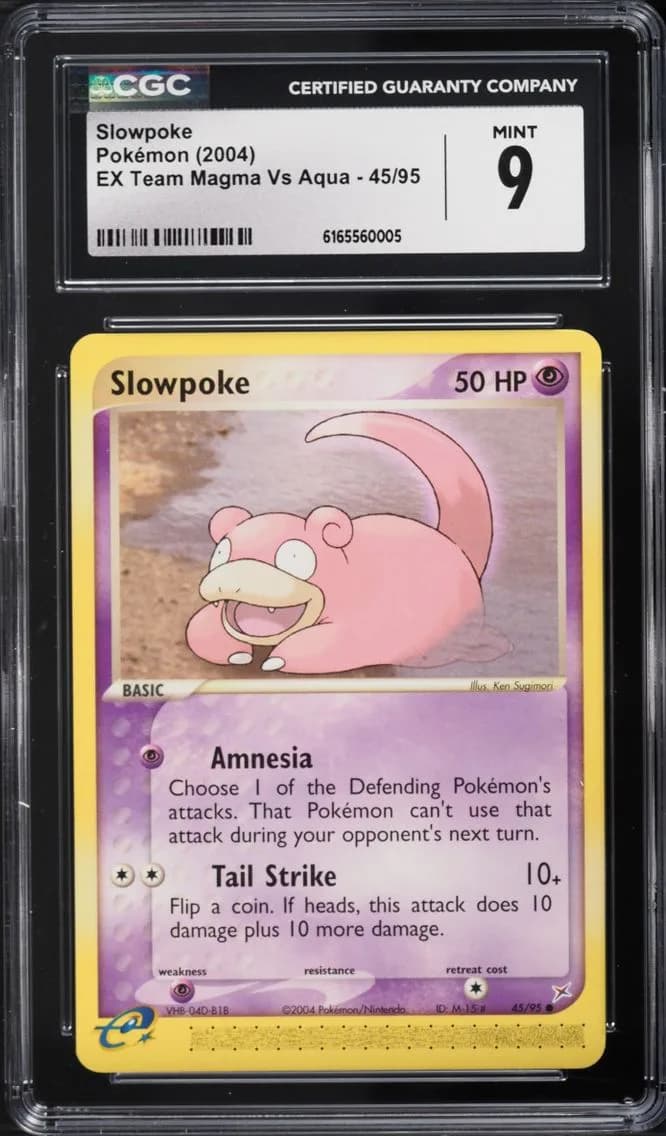 Aqua Slowpoke, EX Team Magma Vs Team Aqua, CGC 9