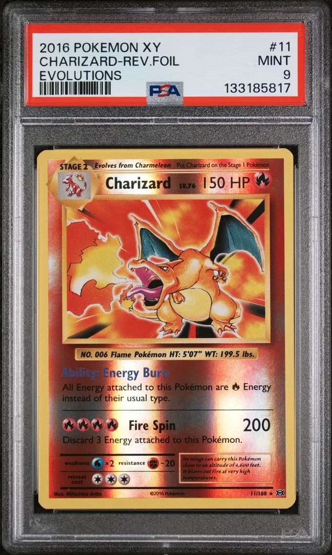 Charizard-Reverse Foil, XY Evolutions, PSA 9