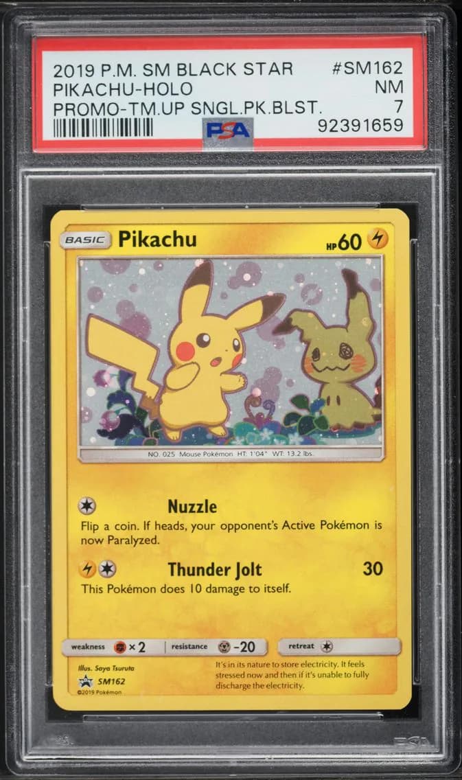 Pikachu-Holo, SM Black Star Promo, PSA 7