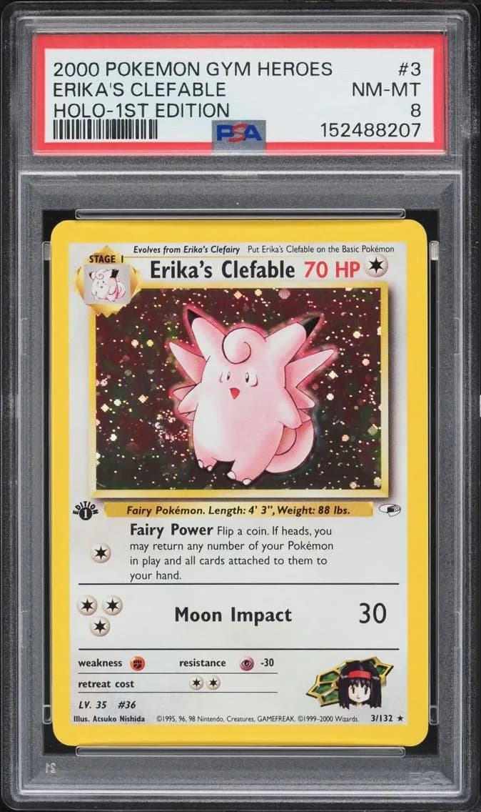 Erika's Clefable, Gym Heroes, PSA 8