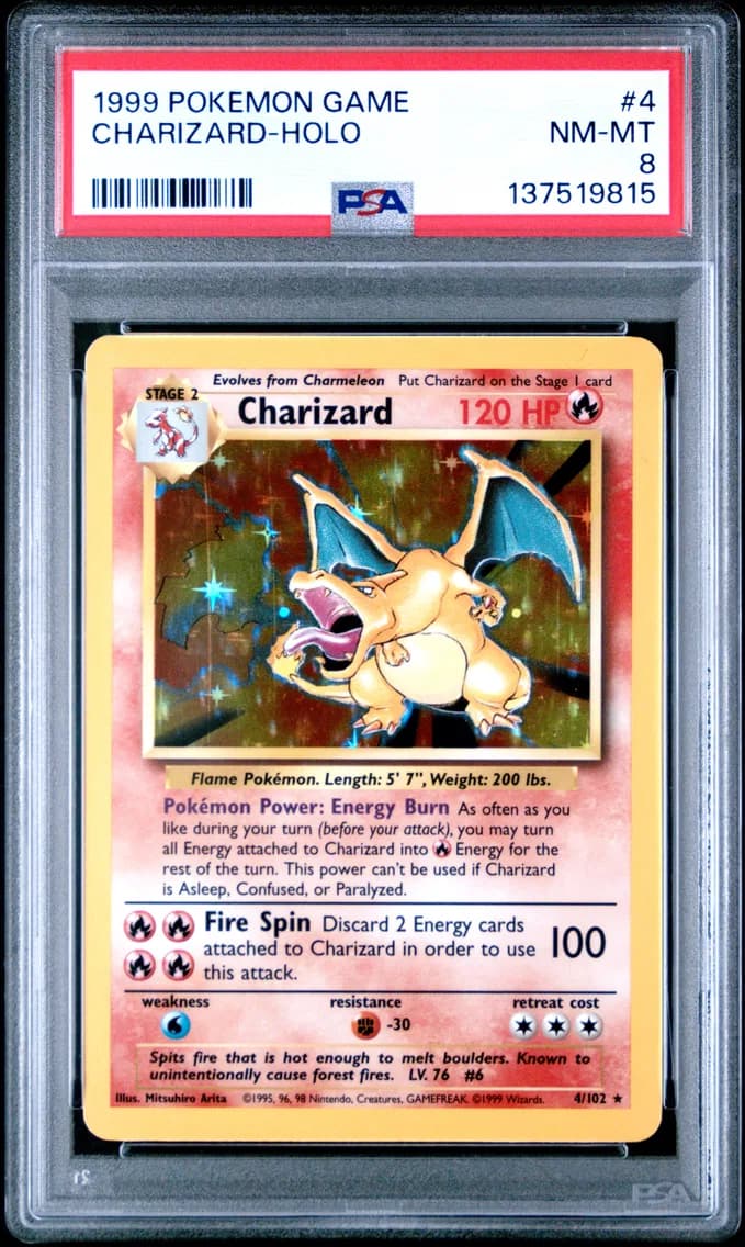Charizard-Holo, Game, PSA 8