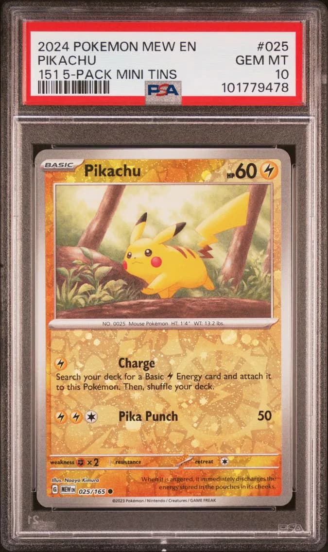 Pikachu, 151, PSA 10