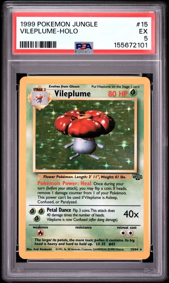 Vileplume-Holo, Jungle, PSA 5