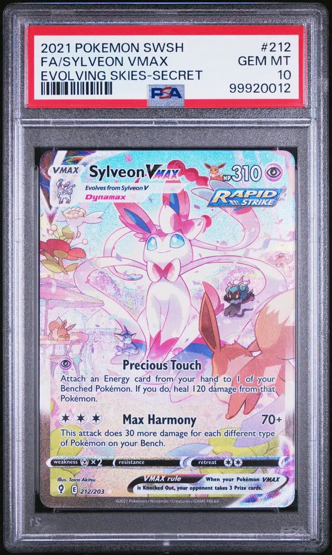 Sylveon VMAX, Sword & Shield Evolving Skies, PSA 10
