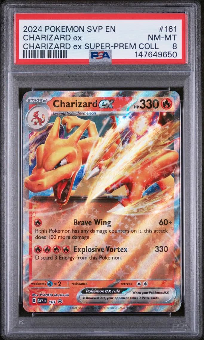 Charizard EX, SV Black Star Promo, PSA 8