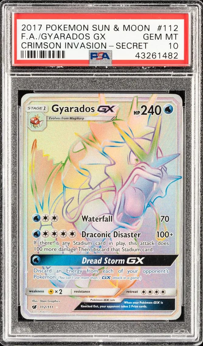 Gyarados GX, Sun & Moon Crimson Invasion, PSA 10