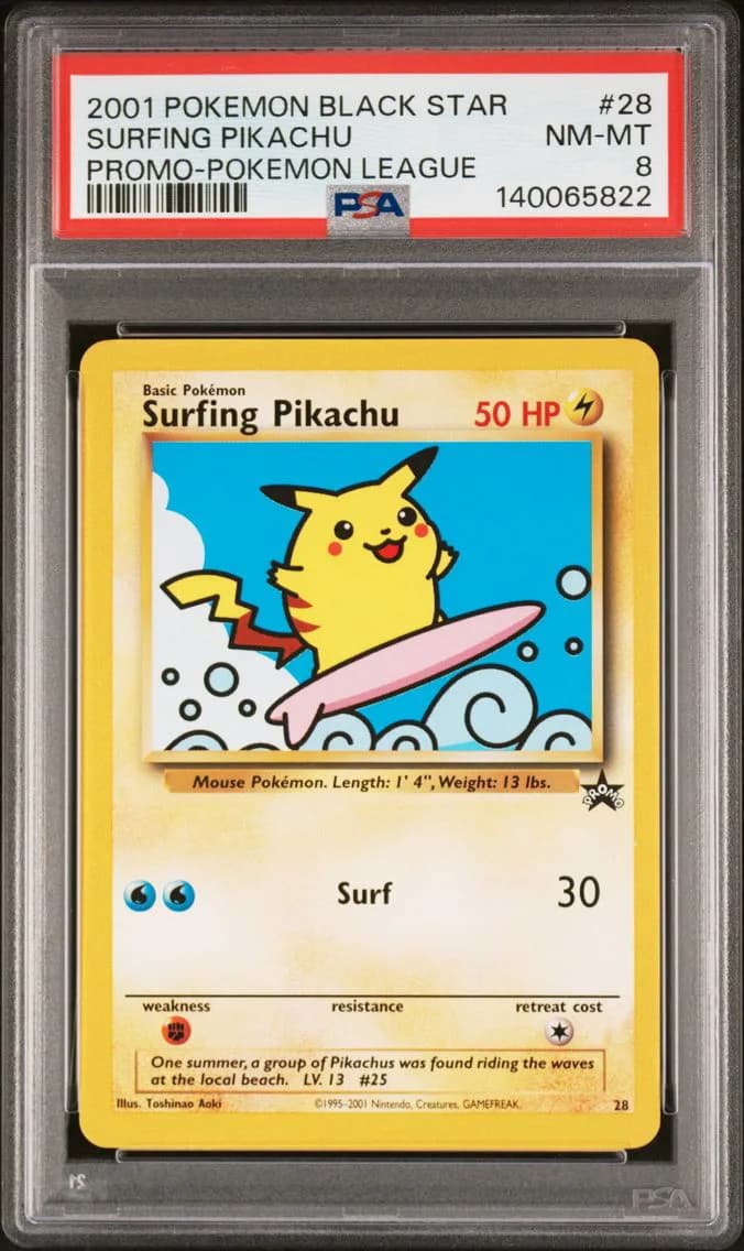 Surfing Pikachu, Promo Black Star, PSA 8