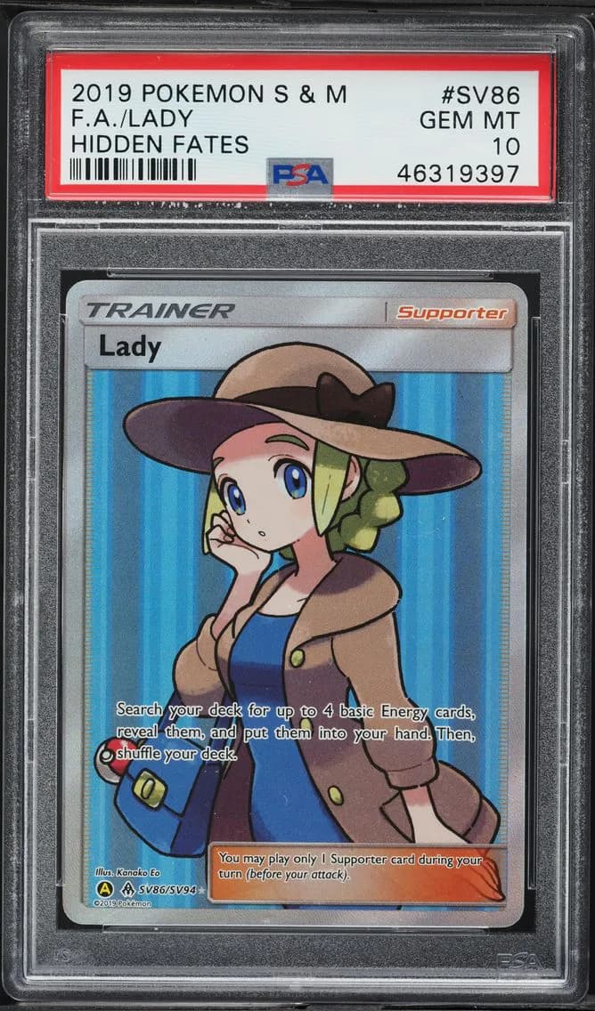 Lady, Sun & Moon Hidden Fates, PSA 10