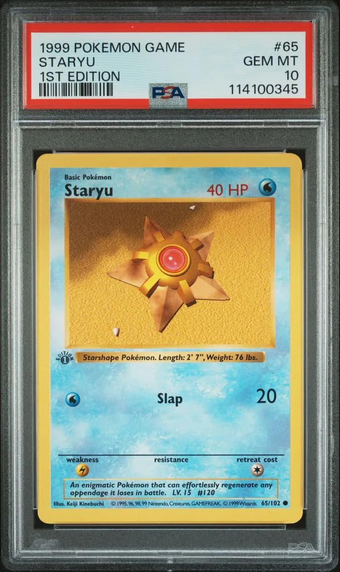 Staryu 1st Edition, Game, PSA 10