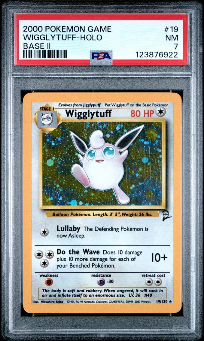 Wigglytuff-Holo, Game Base II, PSA 7