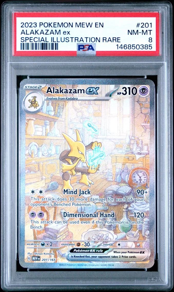 Alakazam EX, 151, PSA 8