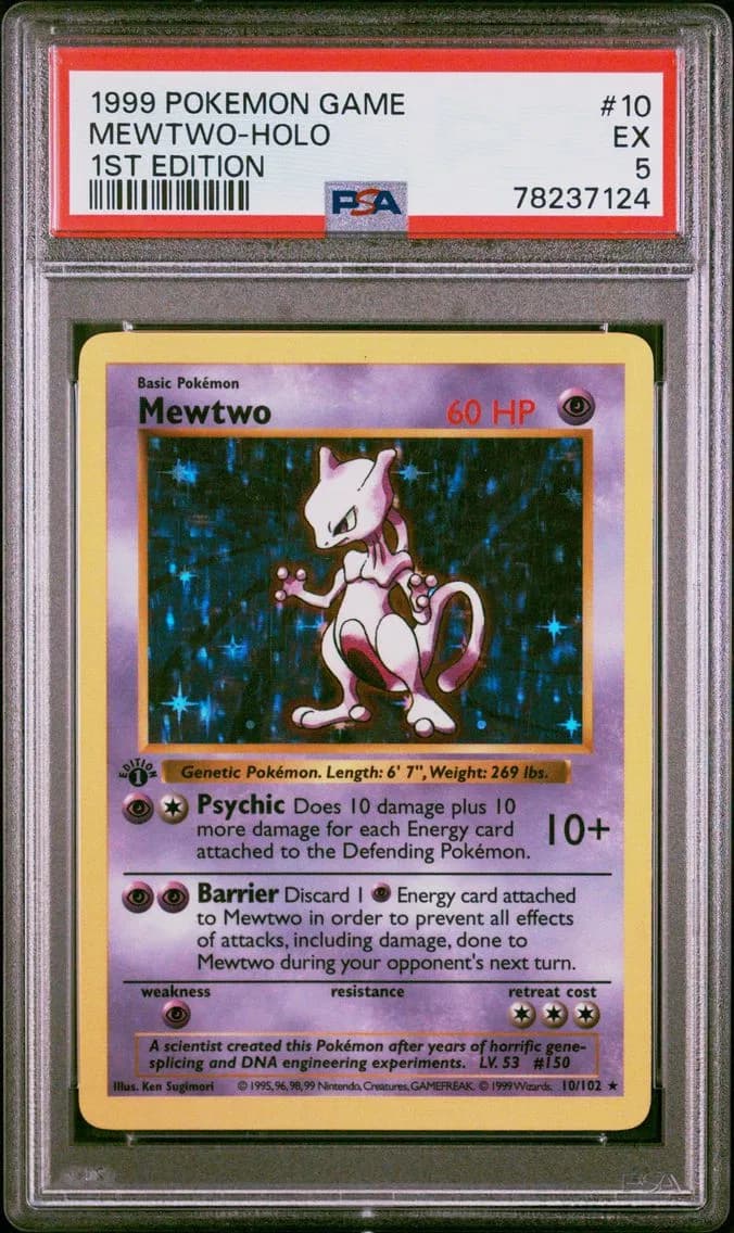 Mewtwo-Holo 1st Edition, Game, PSA 5