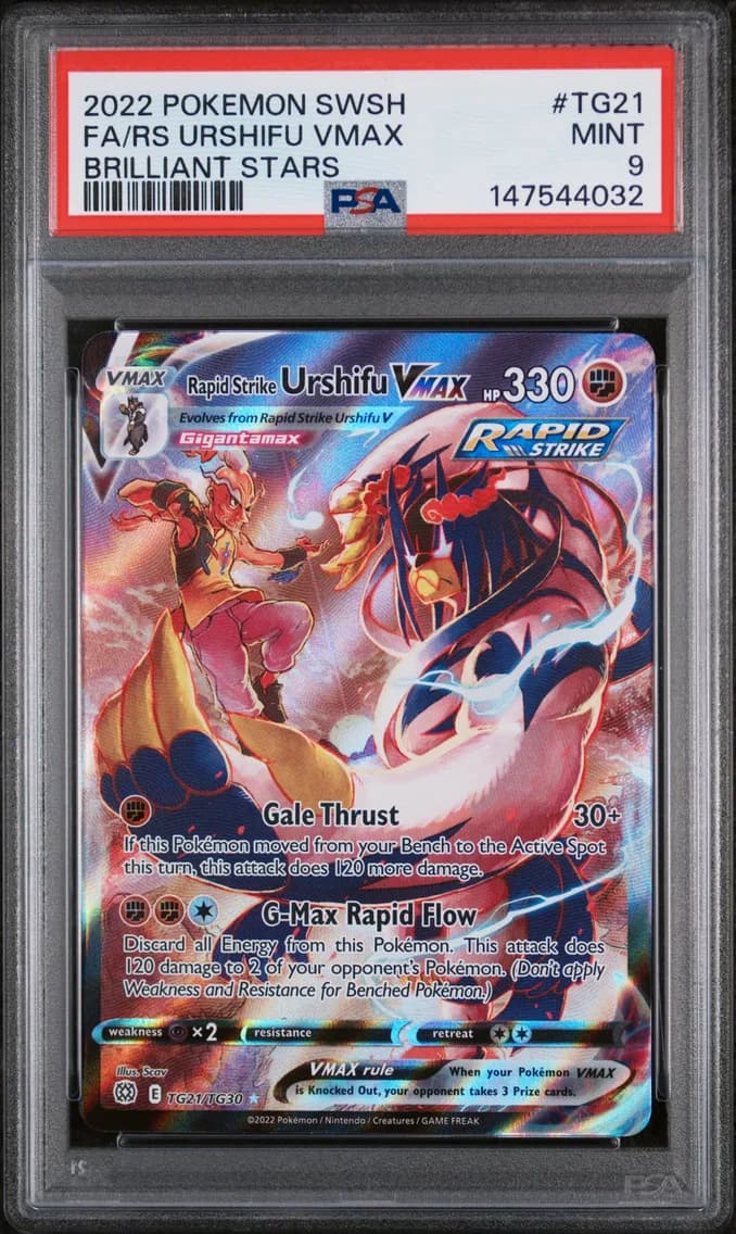 Rapid Strike Urshifu VMAX, Sword & Shield Brilliant Stars, PSA 9