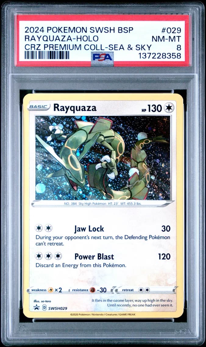 Rayquaza-Holo, Swsh Black Star Promo, PSA 8