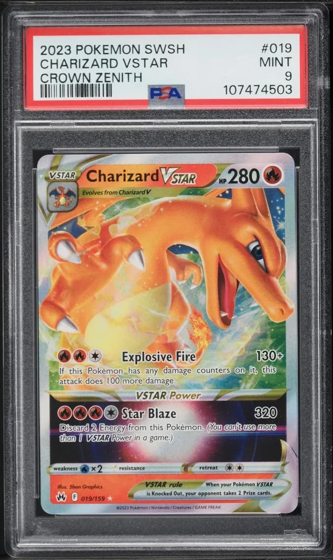 Charizard VSTAR, Sword and Shield Crown Zenith, PSA 9